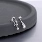 Asymmetry Hollow Geometry Waterdrop Silver Dangling Earrings