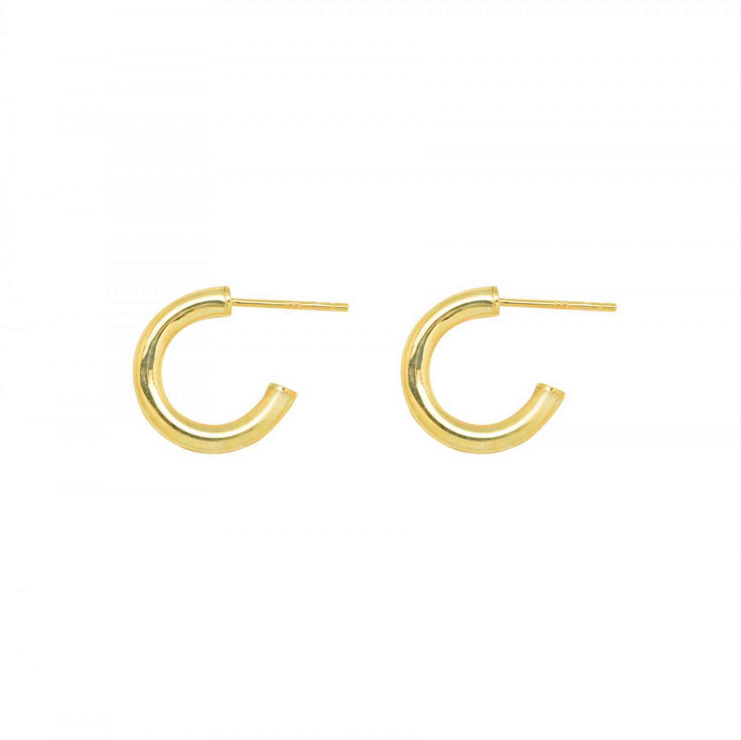 Minimalism Letter C Shape 925 Sterling Silver Hoop Earrings