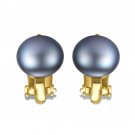 Half-Round Natural Pearl 925 Silver Stud Earrings