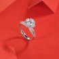 Beautiful Moissanite CZ Flower 925 Sterling Silver Adjustable Ring