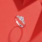 Friend Six Claw Moissanite CZ 925 Sterling Silver Adjustable Ring