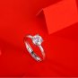 Four Claw Moissanite CZ Micro Setting 925 Sterling Silver Adjustable Ring