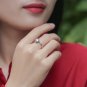 Six Claw Round Moissanite CZ Twisted 925 Sterling Silver Adjustable Ring
