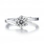 Hot Stagger Six Claw Moissanite CZ Lines 925 Sterling Silver Adjustable Ring