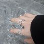 Elegant Scattered CZ Lines Wide 925 Sterling Silver Ring