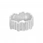 Elegant Scattered CZ Lines Wide 925 Sterling Silver Ring