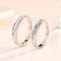 Wedding Fall in Love CZ 925 Sterling Silver Adjustable Promise Ring