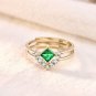 Geometry CZ Rhombus V Shape 925 Sterling Silver Adjustable Stacker Ring