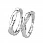 Simple CZ Mobius Twisted 925 Sterling Silver Adjustable Ring