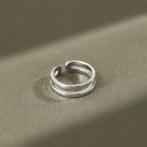 Simple  Double Layer 925 Sterling Silver Adjustable Ring