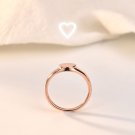 Gift Hollow Love Heart Projection 925 Sterling Silver Adjustable Ring