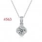 Holiday Moissanite CZ Waterdrop Round Flower 925 Sterling Silver Necklace