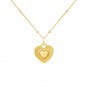 Dual Two Sides Wearing Styles Pink CZ Heart 925 Sterling Silver Necklace