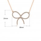 Girl CZ Hollow Bowknot 925 Sterling Silver Necklace