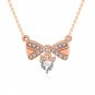 Sweet CZ Bowknot Hot 925 Sterling Silver Necklace