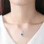 Elegant Oval Natural Treated Crystal Flower CZ 925 Sterling Silver Necklace