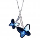 Sweet Austrian Crystal Butterfly 925 Silver Cubic Zirconia Pendant