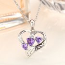 Fashion Heart Love Letters Cubic Zirconia 925 Sterling Silver Pendant