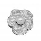 Big Flower 925 Sterling Silver Natural White Pearl Pendant