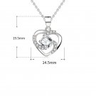 Hollow CZ Heart Lover 925 Sterling Silver DIY Pendant