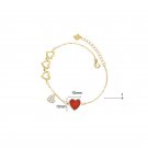 Heart To Heart CZ Natural Agate Mother of Shell 925 Sterling Silver Bracelet