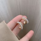 Women Double Layers Shell Pearls Wave 925 Sterling Silver Hoop Earrings Women Double Layers Shell Pearls Wave 925 Sterling Silver Hoop Earrings