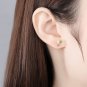 CZ Shell Pearl Triangle 925 Sterling Silver Stud Earrings