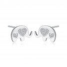 Cute Animal CZ Elephant 925 Sterling Silver Stud Earrings