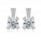 Classic Round Triangle CZ 925 Sterling Silver Stud Earrings