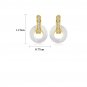 Classic Round Shell Circle CZ 925 Sterling Silver Stud Earrings