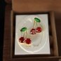 Sweet CZ Summer Cherry 925 Sterling Silver Stud Earrings