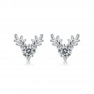 Graduation Moissanite CZ Deers 925 Sterling Silver Stud Earrings