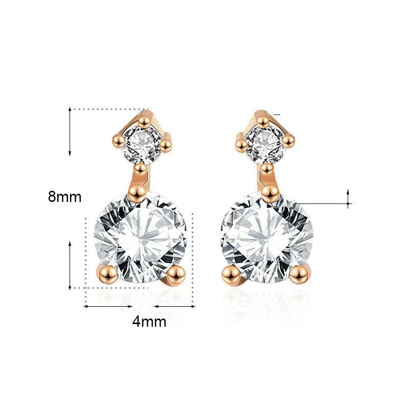 Classic Round CZ  925 Sterling Silver Stud Earrings