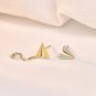 Asymmetry CZ Paper Plane Tassels 925 Sterling Silver Dangling Earrings
