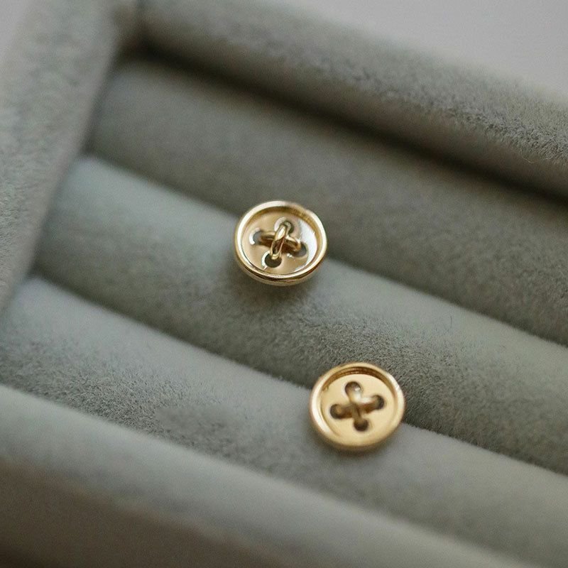 Simple Hollow Button Simple 925 Sterling Silver Stud Earrings