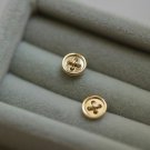 Simple Hollow Button Simple 925 Sterling Silver Stud Earrings