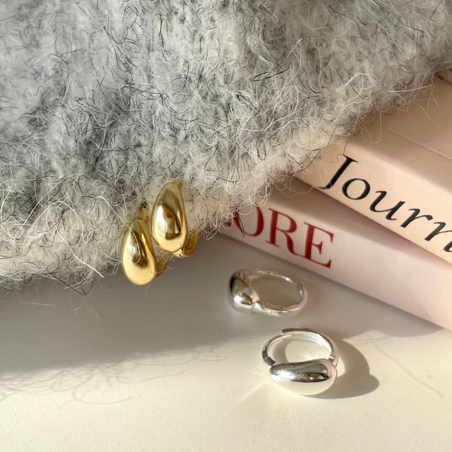 Simple Waterdrop 925 Sterling Silver Hoop Earrings