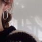 Simple Geometry Hollow Waterdrop Circle 925 Sterling Silver Hoop Earrings