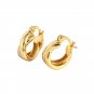 Classic Double Layers Cross 925 Sterling Silver Hoop Earrings