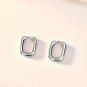 Simple Geometry Hollow Rectangle 925 Sterling Silver Hoop Earrings