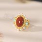 Oval Natural Agate/Nephrite/Tophus Shell Pearl 925 Silver Adjustable/Necklace