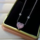 Geometry Yellow CZ Heart 925 Sterling Silver Necklace