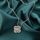 Lucky CZ Four Leaf Clover 925 Sterling Silver Necklace
