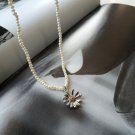 Daisy Flower Natural Pearls 925 Sterling Silver Necklace