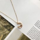 Fashion Shell Pearl Crescent Moon 925 Sterling Silver Necklace