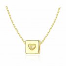 Graduation Heart Cube 925 Sterling Silver Necklace