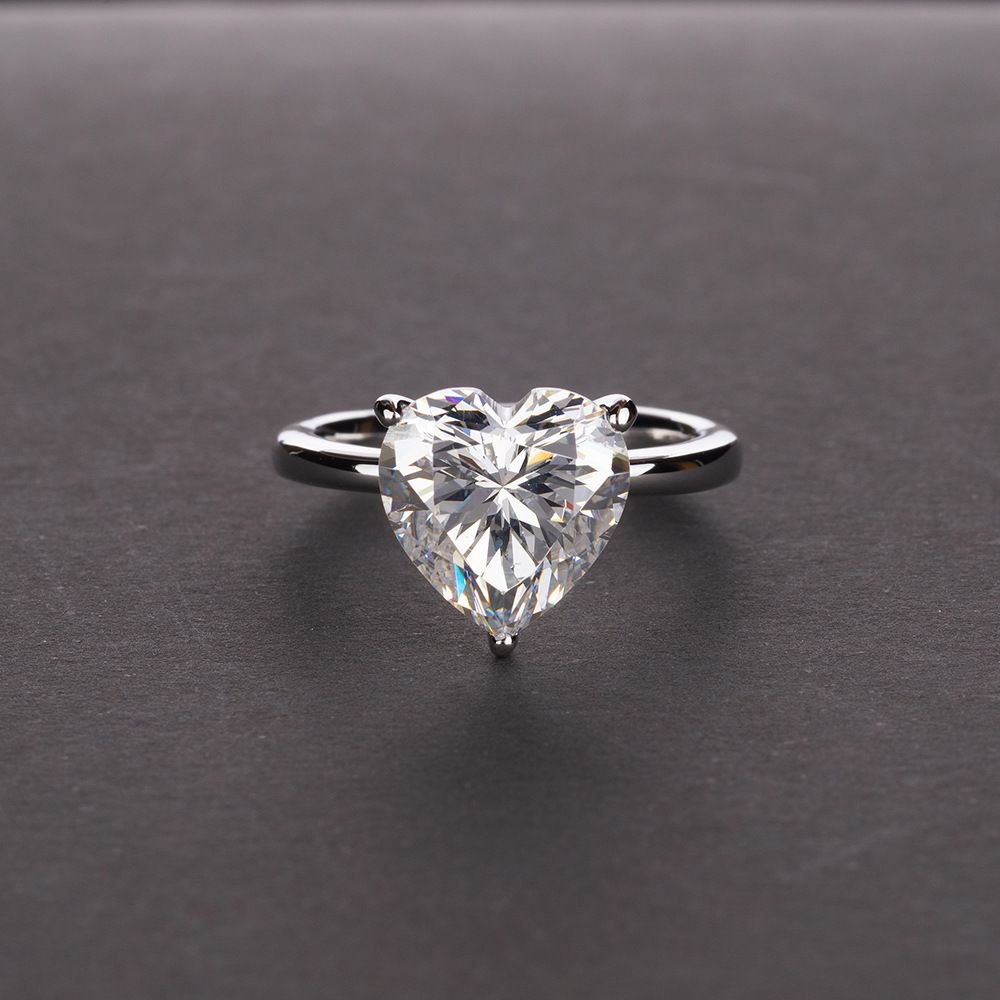 Wedding Heart Created Diamond 925 Sterling Silver Promise Ring