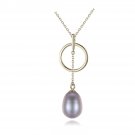Round Circle Natural Pearl 925 Silver Necklace