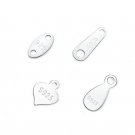 Simple Oval Heart Waterdrop 925 Sterling Silver DIY Charm