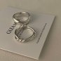 Classic Double Layers Lines Cross Twisted 925 Sterling Silver Ring